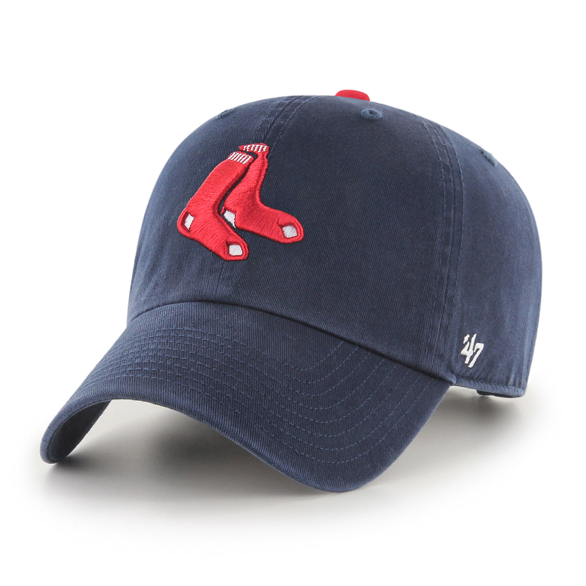 Boston Red Sox 47 Brand Navy Clean Up Hat with Dangling Sox Logo Greenville Drive Official Store