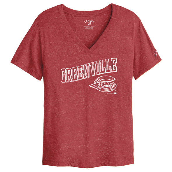 Greenville Drive League Women's Red Intramural V-Tee