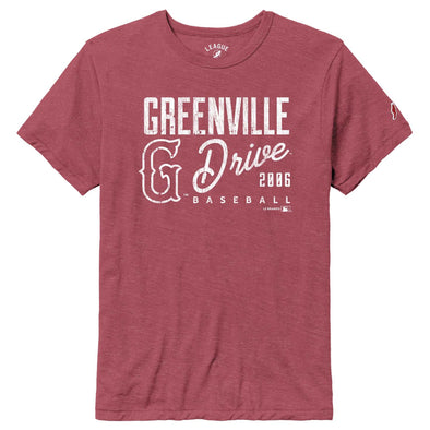 Greenville Drive League Victory Vintage Red 06 Tee