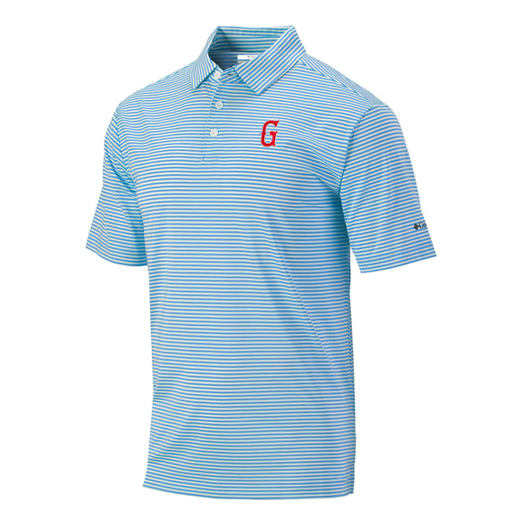 Greenville Drive Columbia Mens Light Blue Club Invite Stripe Polo