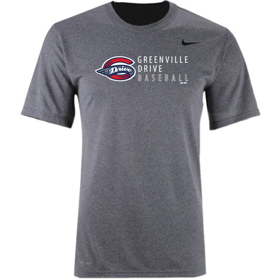 Greenville Drive Nike Drifit Gray Greenville Drive Baseball Tee