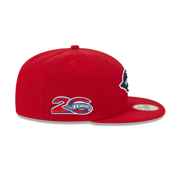 Greenville Drive New Era Red 59FIFTY On Field 20th Anniversary Hat