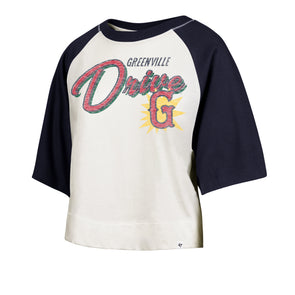 Greenville Drive 47 Brand Women's Flare Raglan Cropped Tee