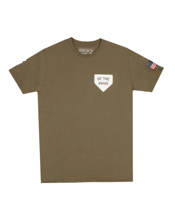 Greenville Drive X Baseballism Army Green Home of the Brave Tee