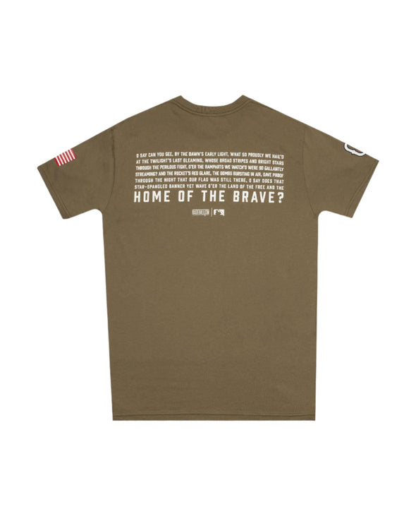 Greenville Drive X Baseballism Army Green Home of the Brave Tee