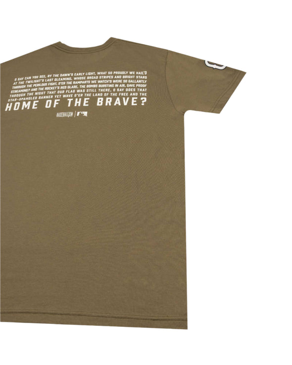 Greenville Drive X Baseballism Army Green Home of the Brave Tee