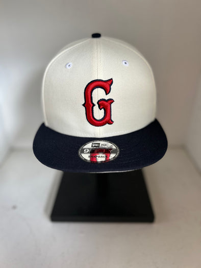 Greenville Drive New Era Cream/Navy LP 9FIFTY Red G Logo Hat