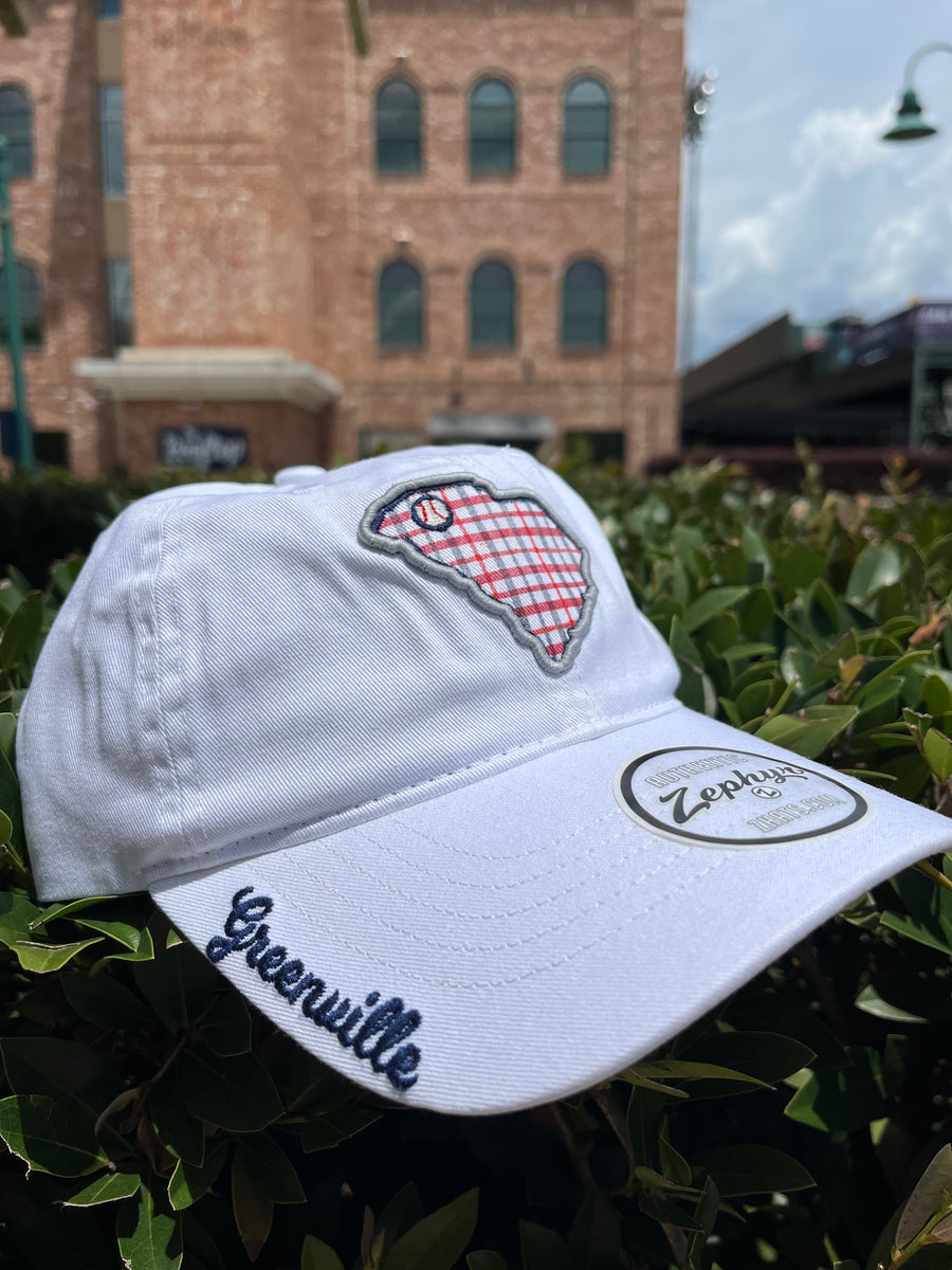 Greenville Drive Zephyr Women's White SC Plaid Hat Greenville Drive
