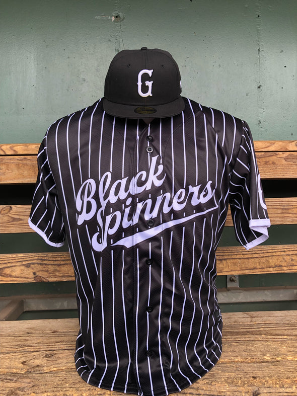Greenville Drive OT Sublimated Black Spinners On Field Jersey