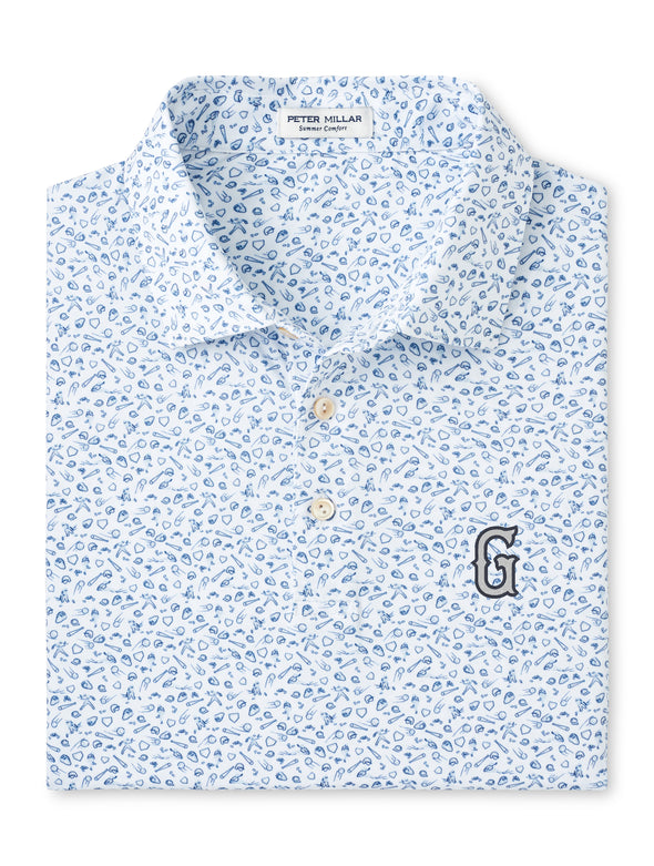 Greenville Drive Peter Millar G Logo White Batter Up Polo