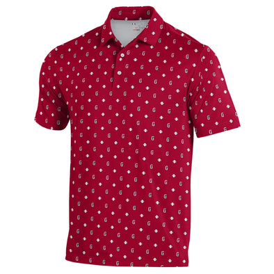 Greenville Drive Under Armour Red G Logo Printed Polo