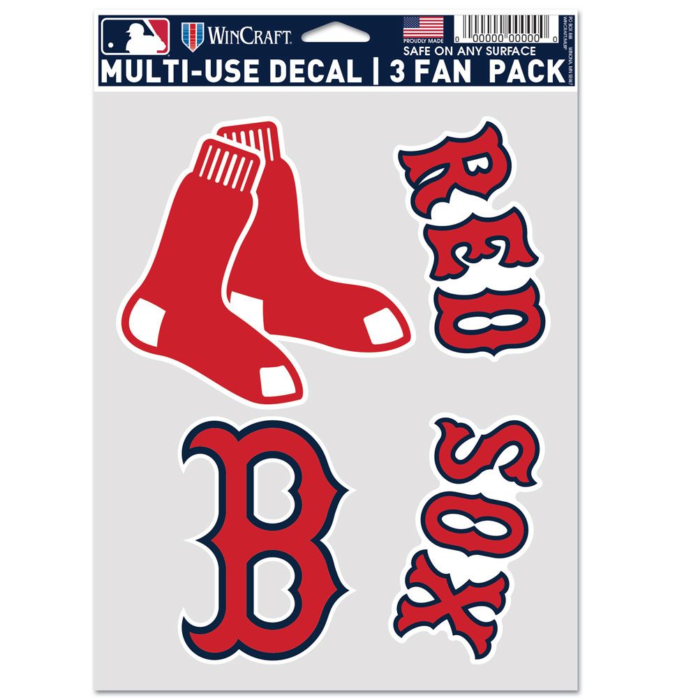 Boston Red Sox Wincraft Multi Use 3 Fan Pack Decals – Greenville Drive  Official Store