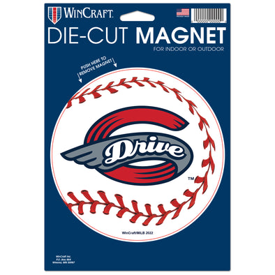 Greenville Drive Wincraft Die Cut Baseball Drive Logo Magnet