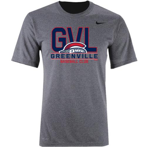 Greenville Drive Nike Men's Gray Drivit GVL Baseball club Tee