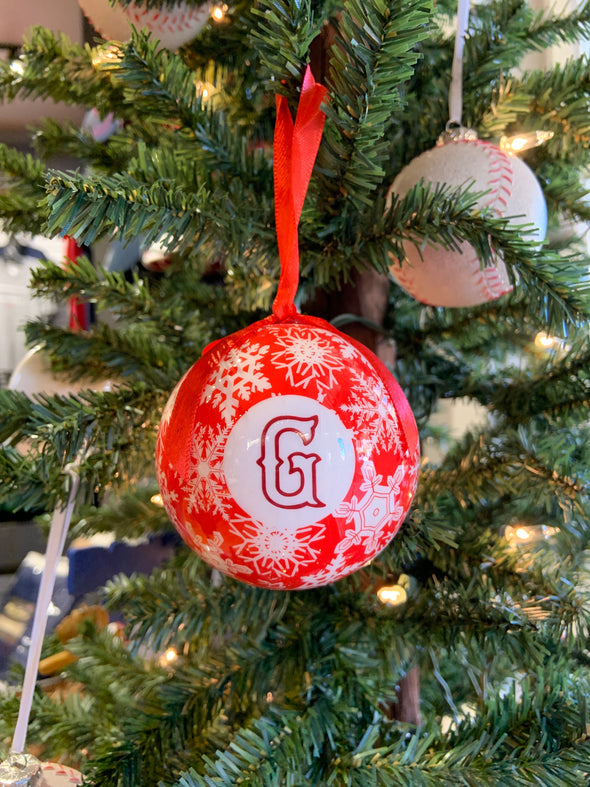 Greenville Drive Red Snowflake Round Ornament