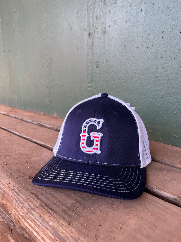 Greenville Drive OC Sport Navy Flex Hat with Stars & Stripes G Logo Hat