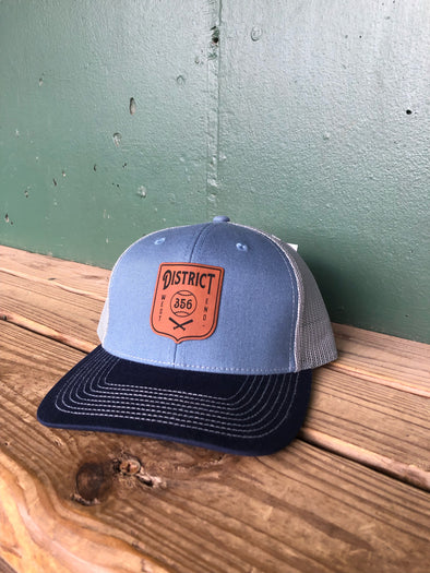 Greenville Drive OC Sport Slate Blue/Grey/Navy District 356 Leather Patch Hat