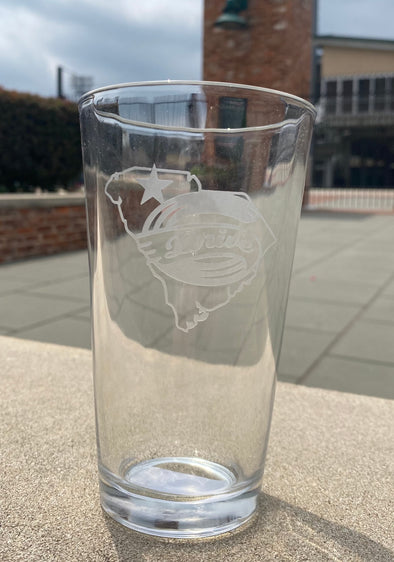 Greenville Drive Glass Pint Glass with SC State and Drive Logo