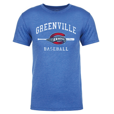 Greenville Drive 108 Stitches Royal Arch Bat Tee