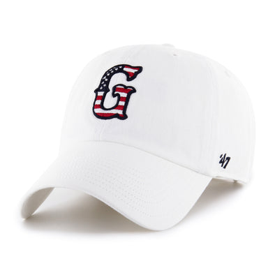 Greenville Drive 47 Brand White Clean Up Hat with Stars & Stripes G Logo