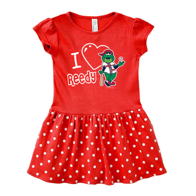 Greenville Drive Soft as a Grape Infant & Toddler Red Polka Dot Dress