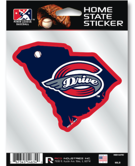 Greenville Drive RICO SC State Drive Decal