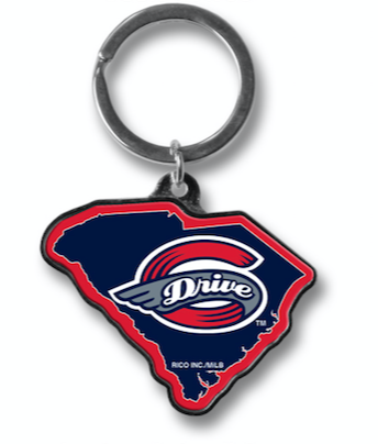 Greenville Drive Rico SC State Shape Keychain