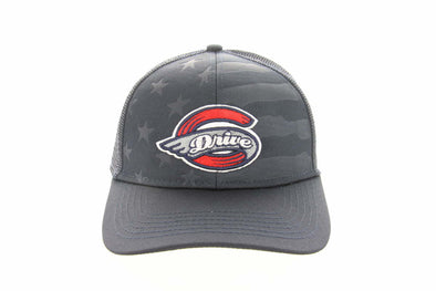Greenville Drive OC Sport Gray Embossed Flag Mesh Back Hat with Primary Logo